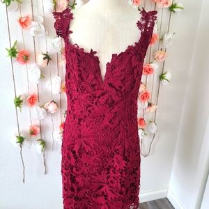 Lulus floral embroider/lace dress